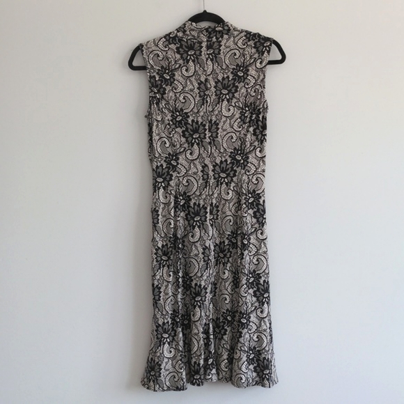 JOSEPH RIBKOFF | Vintage Dress Sleeveless V-Neck, Black/White, Womens Size 10 - Picture 2 of 10